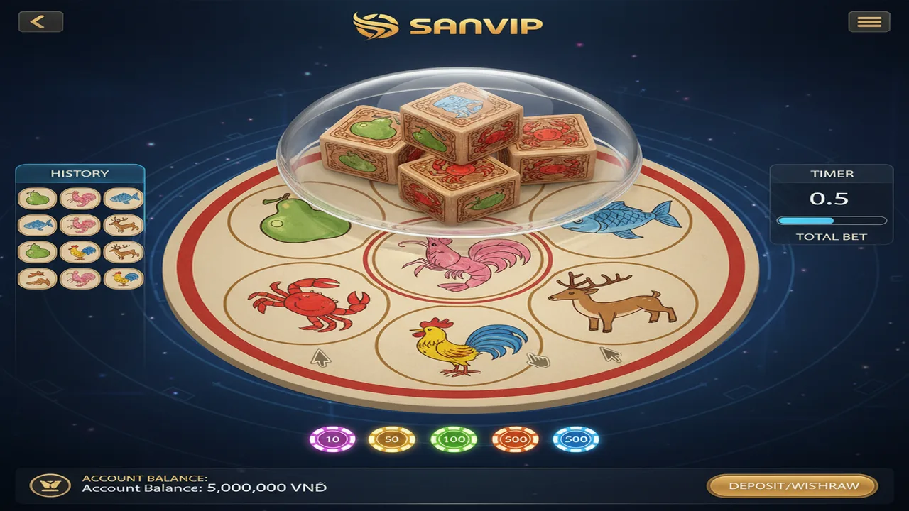 Hướng dẫn chi tiết về cách chơi Bầu Cua Sanvip