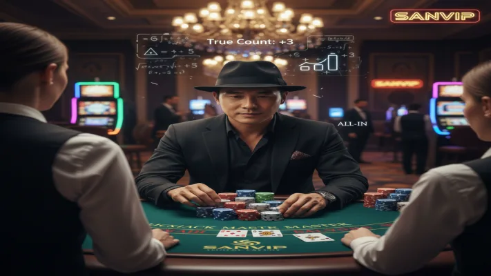 Bí quyết thắng Blackjack bằng chiến thuật đếm bài Sanvip