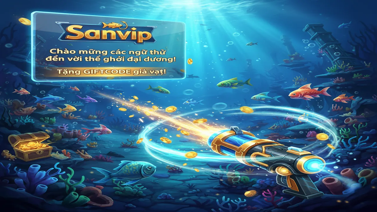 Hướng dẫn nhận Giftcode và ưu đãi chơi Bắn cá Sanvip