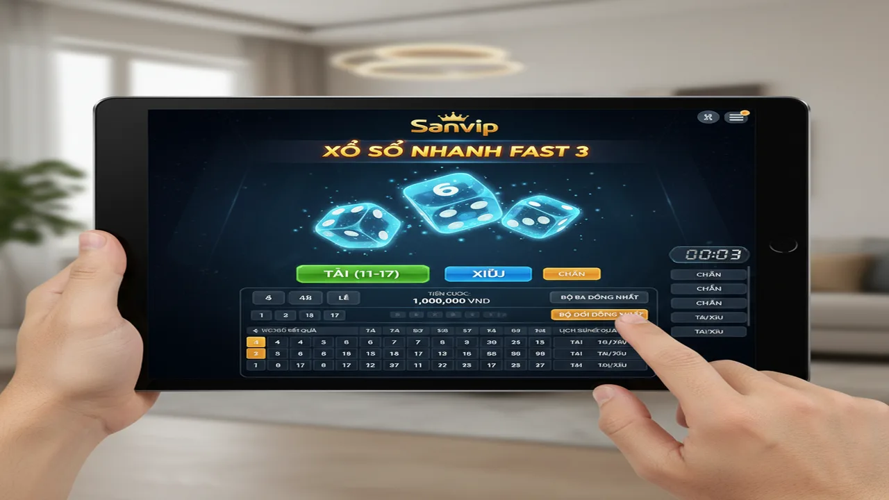 Hướng dẫn chơi Xổ số nhanh (Fast 3) Sanvip